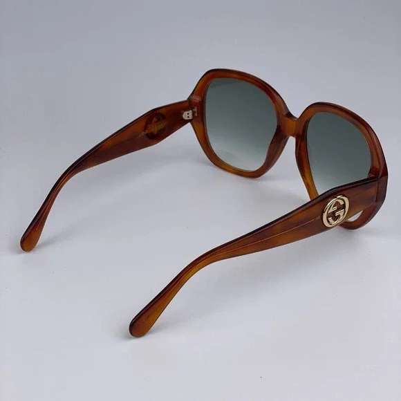🔥 GUCCI LOGO GG0796S 003 Sunglasses Havana Gray Gradient Geometric Women
